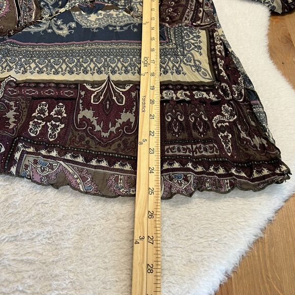 Delia’s Womens Boho 3/4 Sleeve Top Blouse Low V Neck Chiffon Top Made in US Sz M - Picture 13 of 13